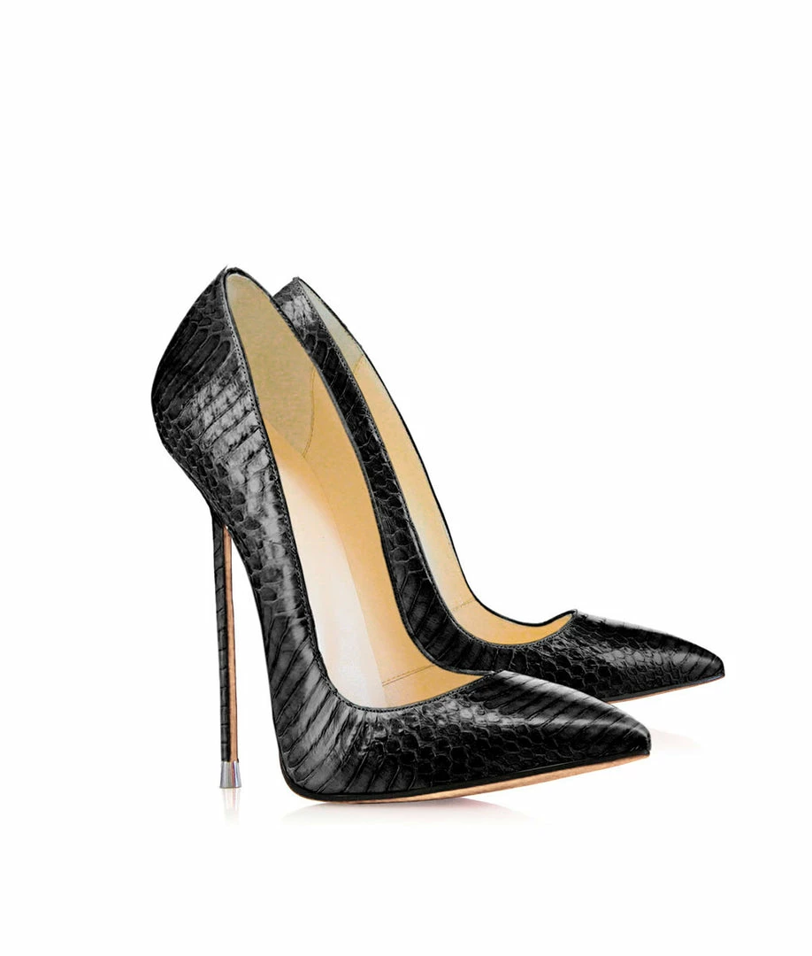 Vicenzo Rossi Akhira Black Python Shoes