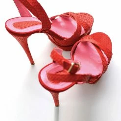 YS Shoes Calea Red Python