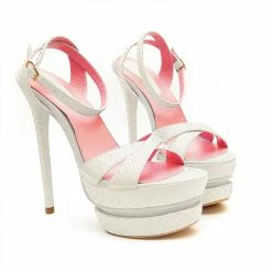 YS Calea White Python Shoes