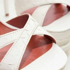 YS Calea White Python Shoes