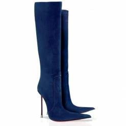 Vicenzo Rossi Boots Corçao Navy Blue Suede