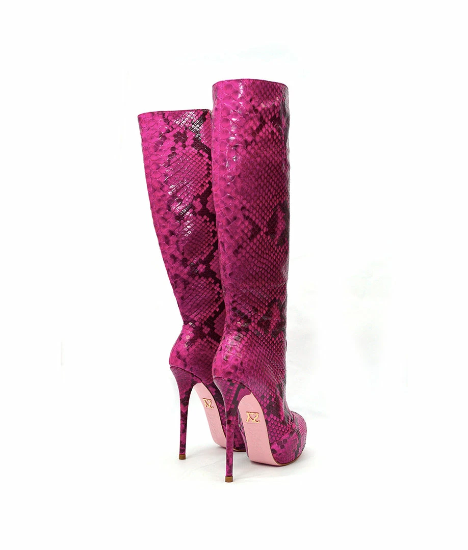 YS Boots Crocky Fuchsia Python
