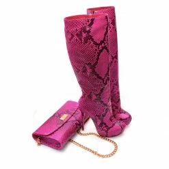 YS Boots Crocky Fuchsia Python