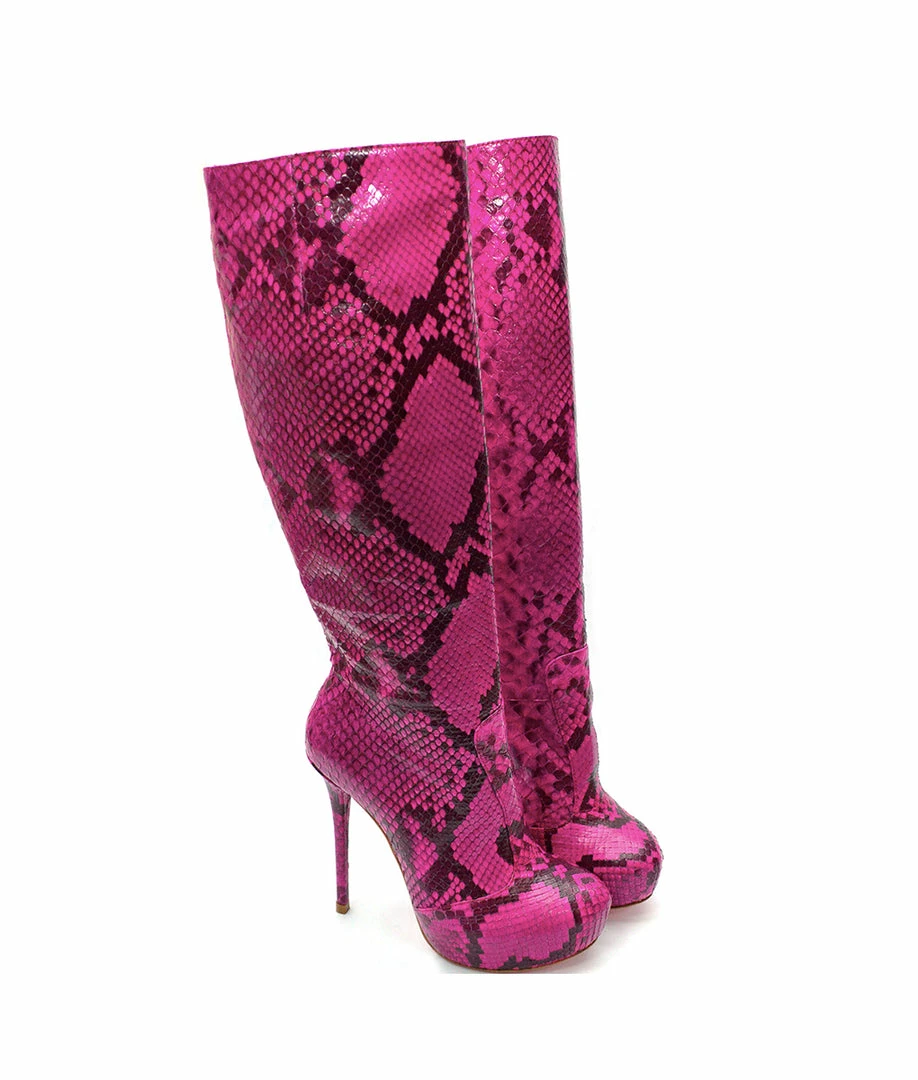 YS Boots Crocky Fuchsia Python