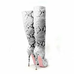 YS Boots Crocky White Python Bridal