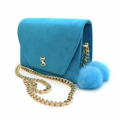 YS Handbags Dalk Blue Suede