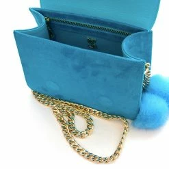 YS Handbags Dalk Blue Suede