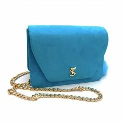 YS Handbags Dalk Blue Suede