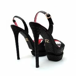 YS Dempos Black Python Shoes