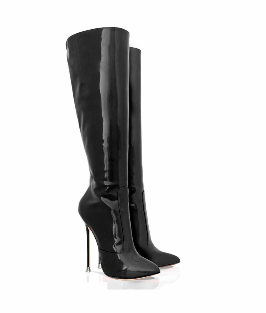 Vicenzo Rossi Boots Dorbeon Black Patent