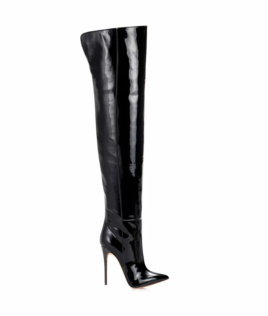 Vicenzo Rossi Boots Duimas Black Patent