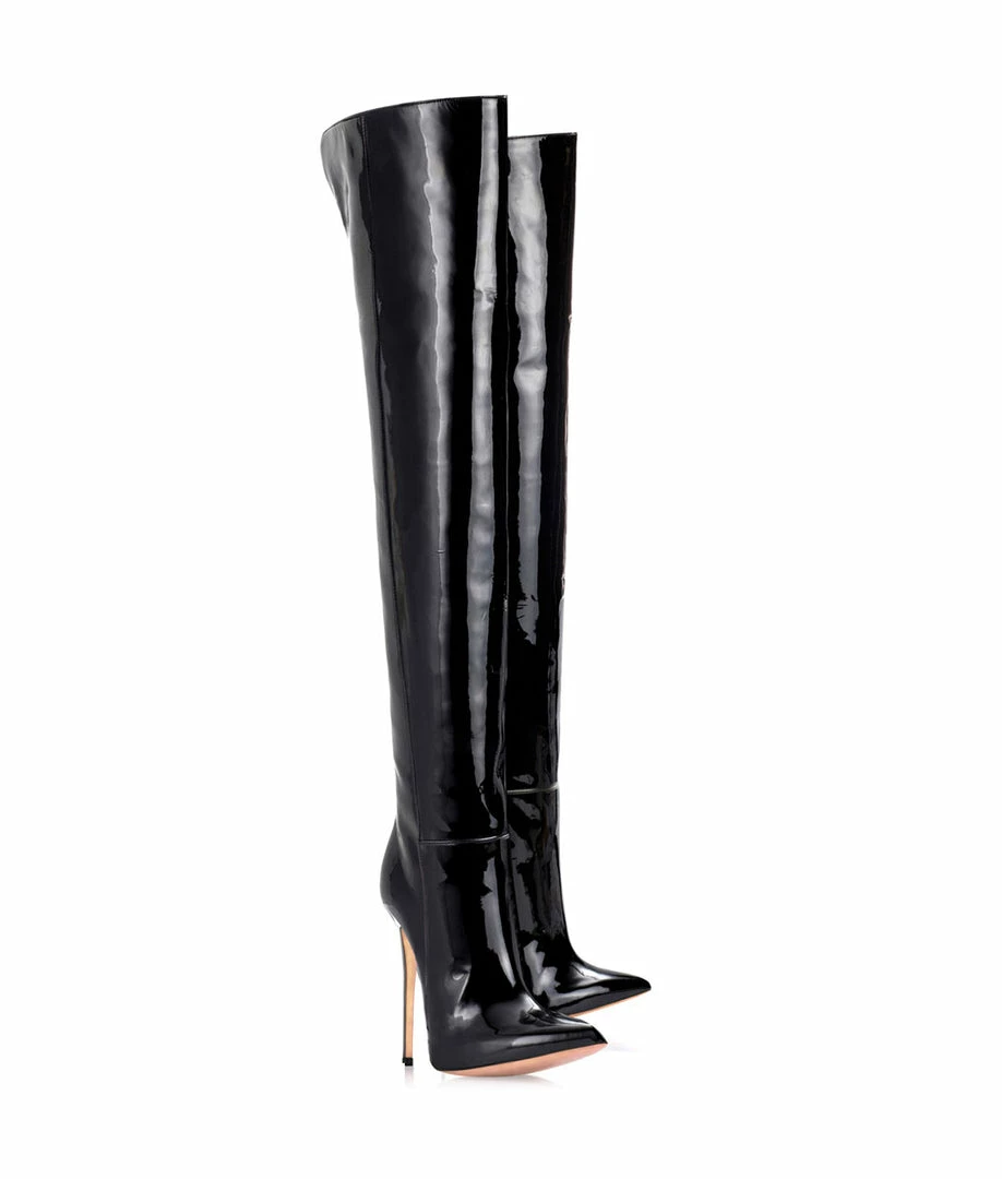 Vicenzo Rossi Boots Duimas Black Patent