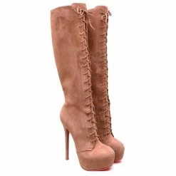 YS Boots Dusaam Nude Suede