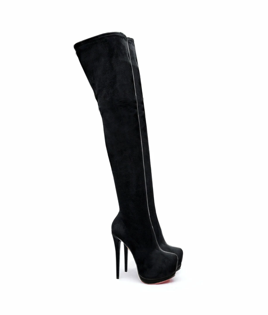 YS Boots Giulia Black Suede