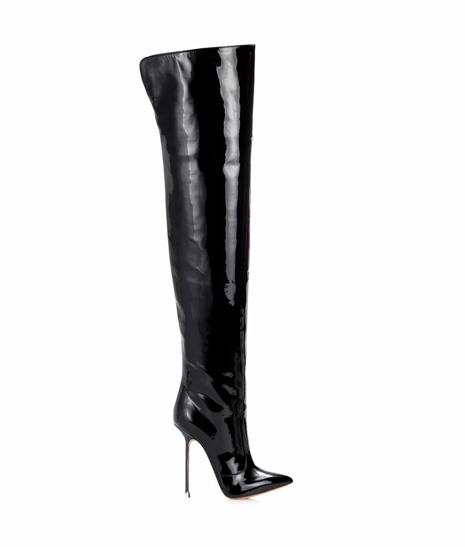 Vicenzo Rossi Boots Guaran Black Patent