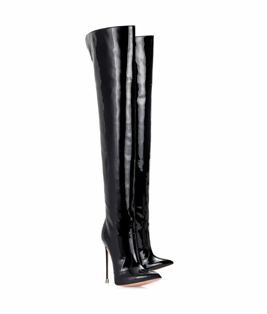 Vicenzo Rossi Boots Guaran Black Patent