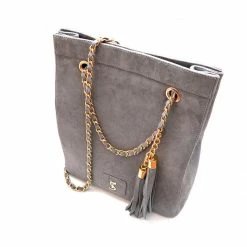 YS Handbags Hamin Gray Suede