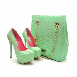 YS Handbags Hamin Green Python