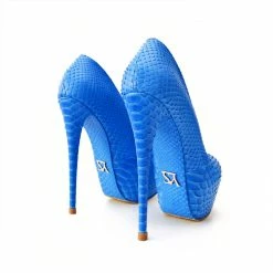 YS Junna Blue Python Shoes