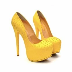 YS Junna Yellow Python Shoes