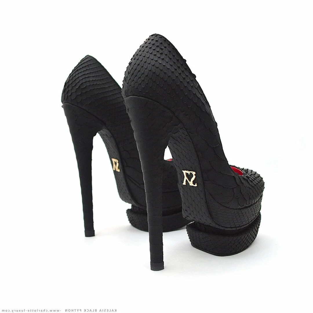 YS Shoes Kalesia Black Python