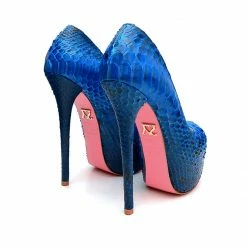 YS Kalinda Blue Python Shoes