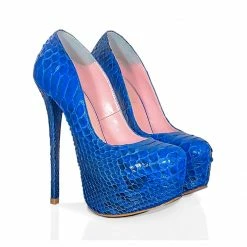 YS Kalinda Blue Python Shoes