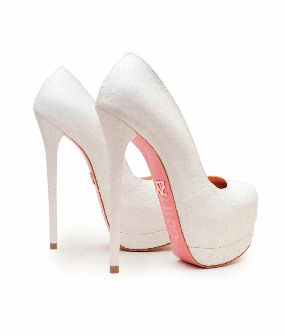 YS Kalinda White Python Shoes