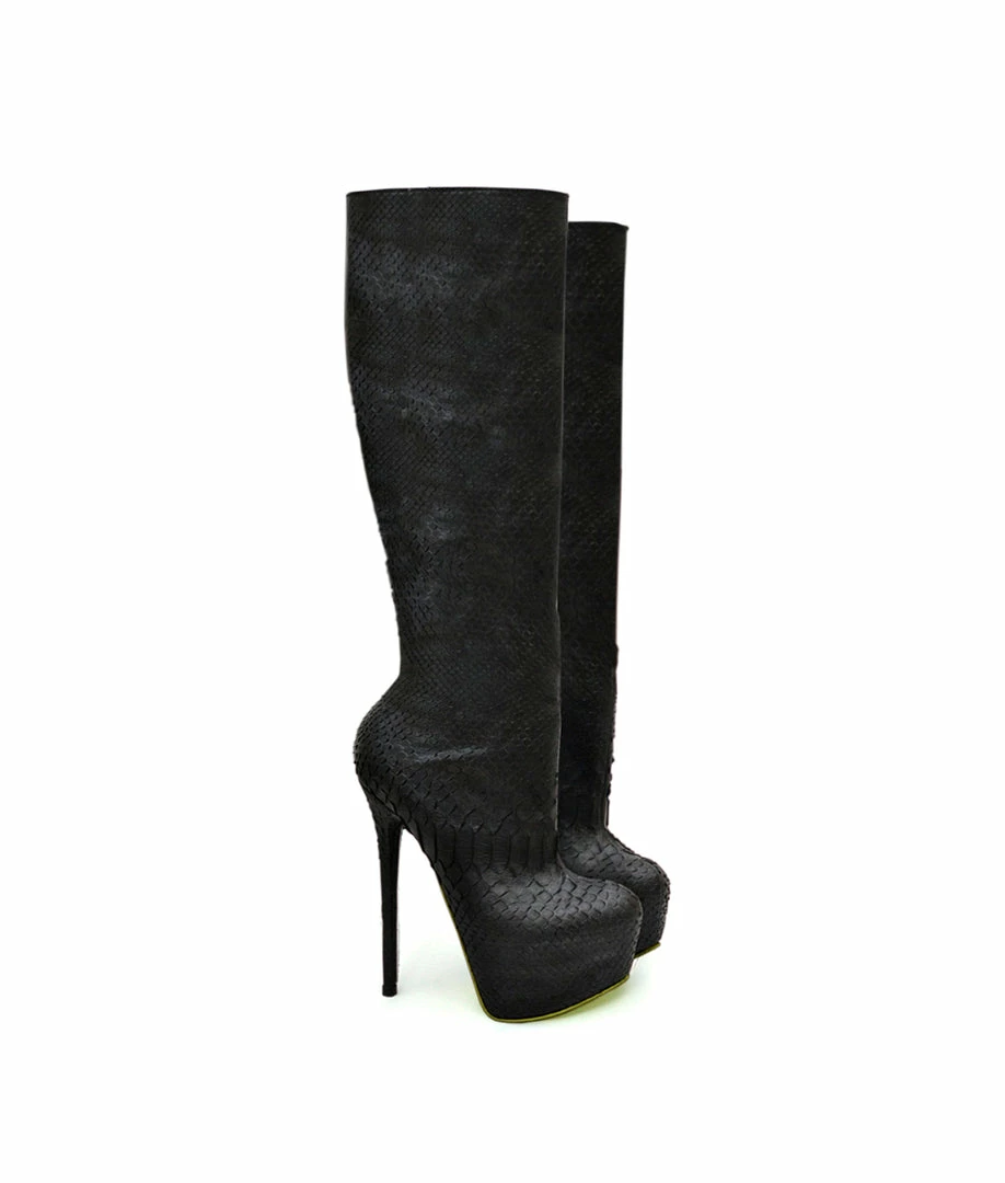YS Boots Shuara Black Python