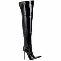 Vicenzo Rossi Boots Troann Black Patent