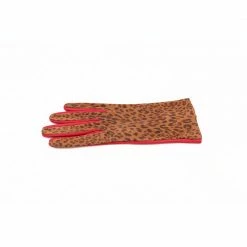 Ada De Angela Gloves Ponte Leopard And Red