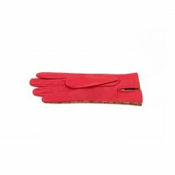 Ada De Angela Gloves Ponte Leopard And Red