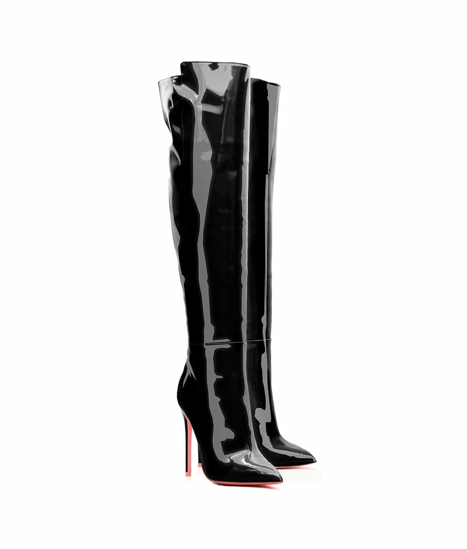 Ada De Angela Boots Bessel Black Patent