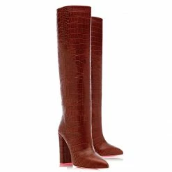 Ada De Angela Boots Elnath Brown Crocodile