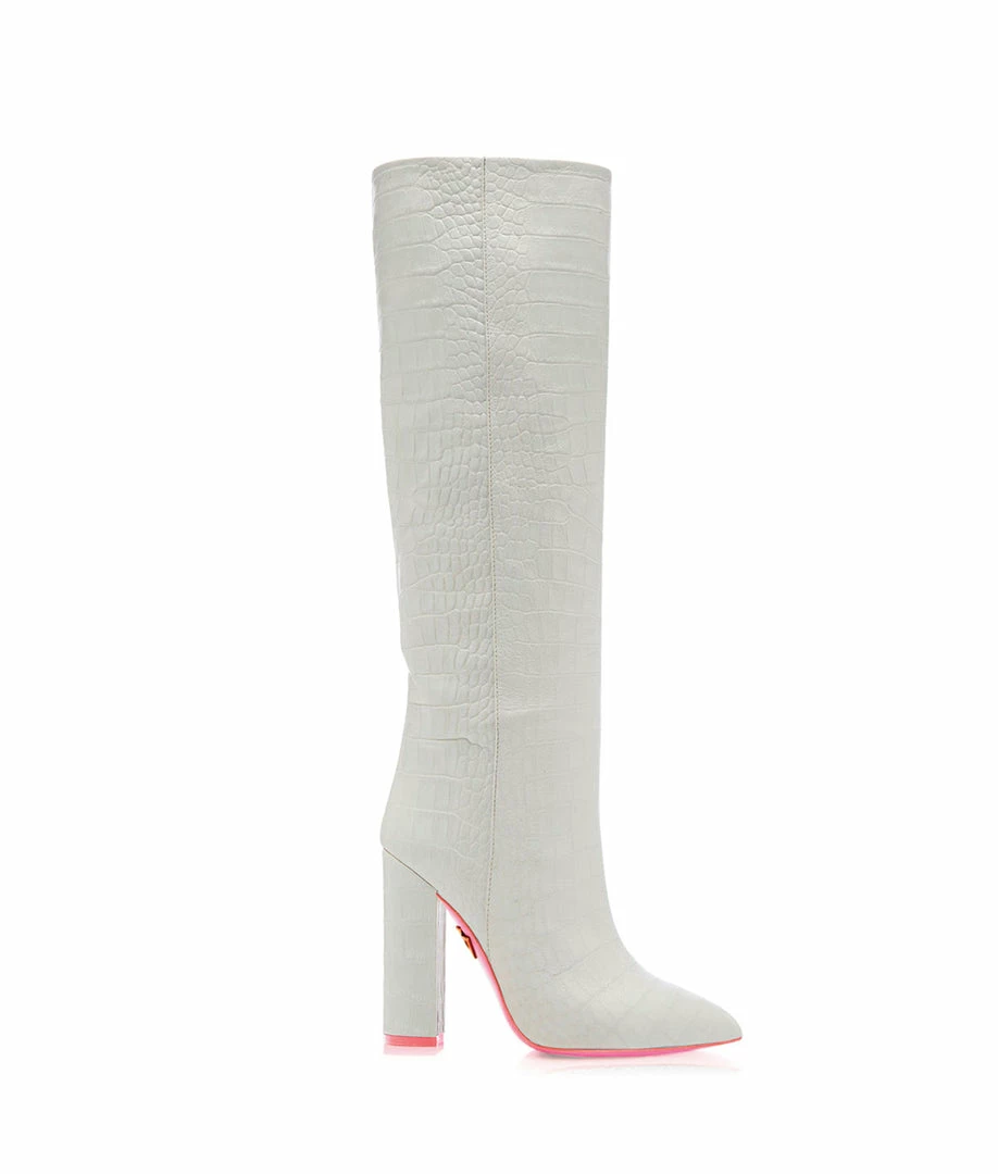 Ada De Angela Boots Bridal Elnath White Crocodile
