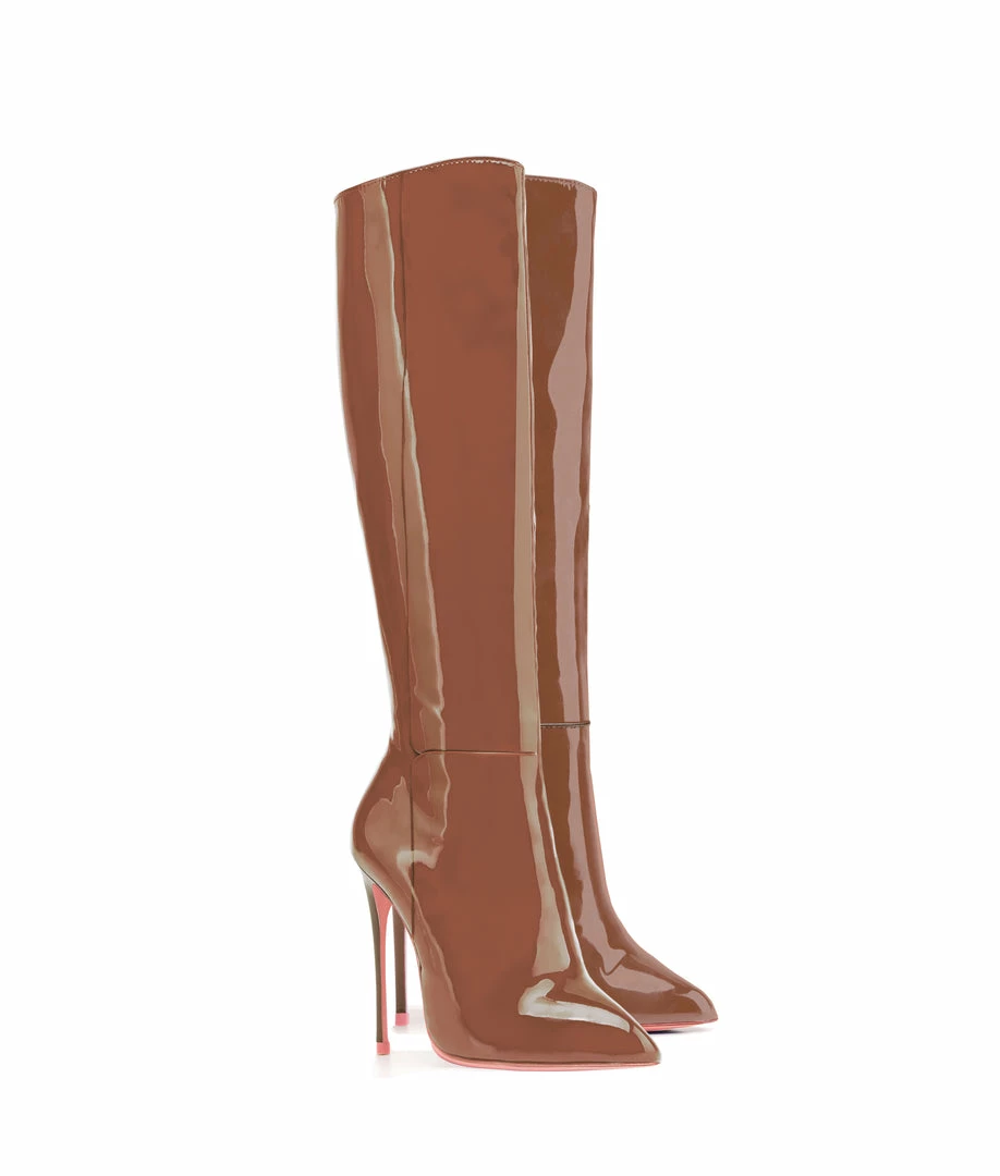 Ada De Angela Boots Hydor Brown Patent