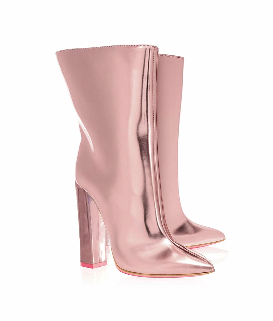 Ada De Angela Boots Meissa Pink Metallic Mirror