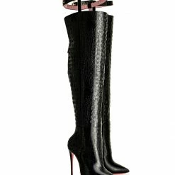 Ada De Angela Boots Salm Black Alligator