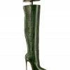 Ada De Angela Boots Salm Green Alligator